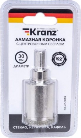 Алмазная коронка для мокрого сверления REXANT с центровочным сверлом 30 мм [92-0010]