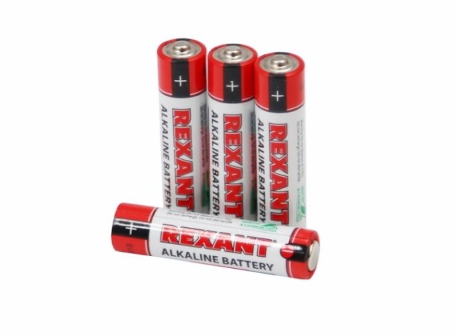Батарейка REXANT 30-1012 алкалиновая AAA/LR03, 1,5B, 4 шт