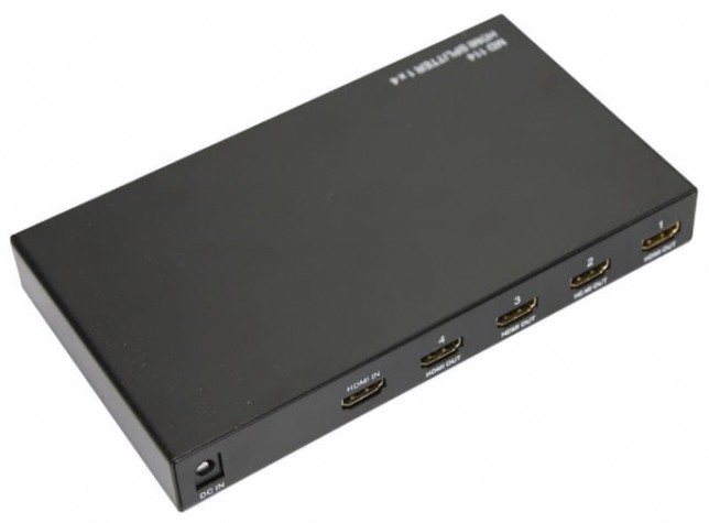 Делитель гнездо REXANT 17-6902 HDMI на 4 гнезда HDMI, металл