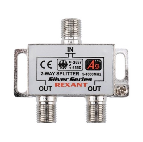 Делитель REXANT 05-6101 ТВх2 под F-разъем, 5-1000МГц, Silver Делитель REXANT 05-6101 ТВх2 под F-разъем, 5-1000МГц, Silver