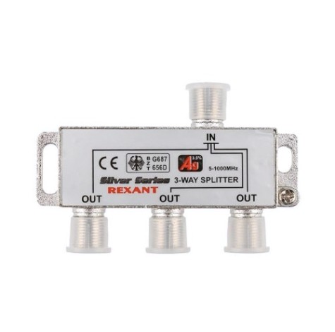 Делитель REXANT 05-6102 ТВх3 под F-разъем, 5-1000МГц, Silver Делитель REXANT 05-6102 ТВх3 под F-разъем, 5-1000МГц, Silver