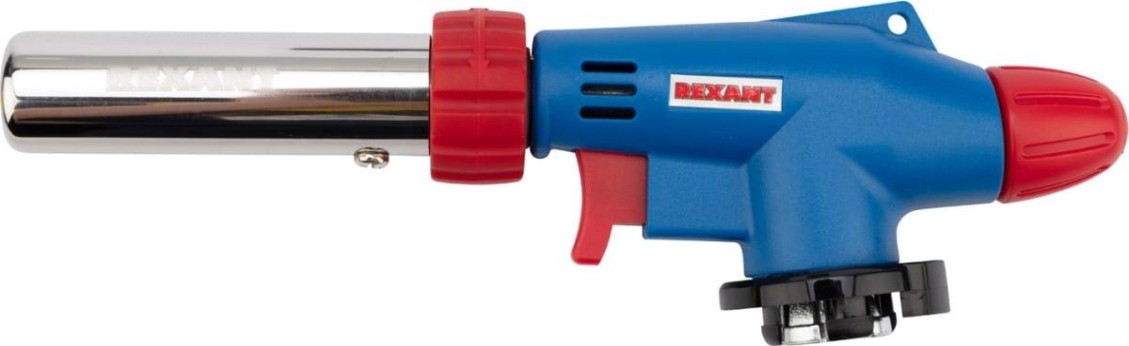 Газовая горелка REXANT GT-31 360° с пьезоподжигом, 2 режима + керамика [12-0031]