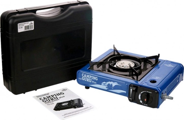 Газовая плита TOURIST CAMPING GURU PLUS TS-233 с переходником, в кейсе (Корея) [TS-233]