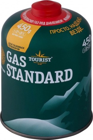 Газовый баллон TOURIST Standart (TBR-450) резьба, одноразовый, туристический, 450 г. (Корея) [TBR-450]
