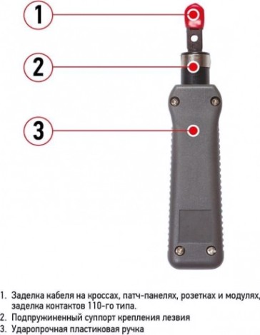 Инструмент для заделки и обрезки витой пары 110 REXANT HT-324B [12-4222]