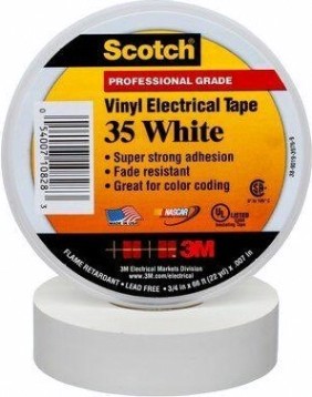 Изолента ПВХ 3M Scotch® 35 19 мм х 20 м, белая [7000031667]