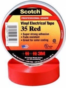 Изолента ПВХ 3M Scotch® 35 19 мм х 20 м, красная [7000031668]