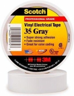 Изолента ПВХ 3M Scotch® 35 19 мм х 20 м, серая [7000031674]