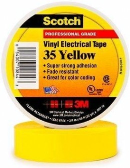 Изолента ПВХ 3M Scotch® 35 19 мм х 20 м, желтая [7000031671]