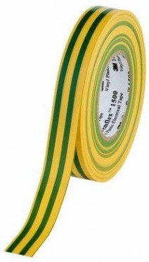 Изолента ПВХ 3M Temflex™ 1300 15 мм x 10 м, желто-зеленая [7100081324]