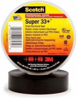 Изолента ПВХ морозостойкая, высшего класса 3M Scotch® Super 33+ 19 мм х 20 м [7000042541]