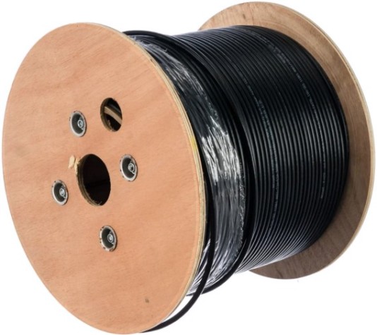 Кабель REXANT F/UTP, CAT 5e, PE 4х2х0,50мм, 24AWG внешний, черный (барабан) [01-0146]