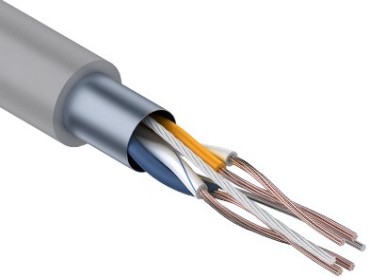 Кабель REXANT F/UTP, CAT 5e, PVC 2х2х(0,16х7)мм, внутр., многожильный, серый [01-0125]