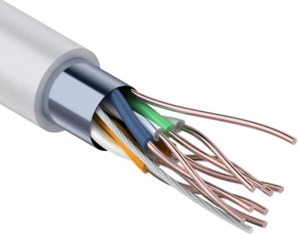 Кабель REXANT F/UTP, CAT 5e, PVC 4x2x0,50мм, 24AWG внутренний, серый [01-0143]