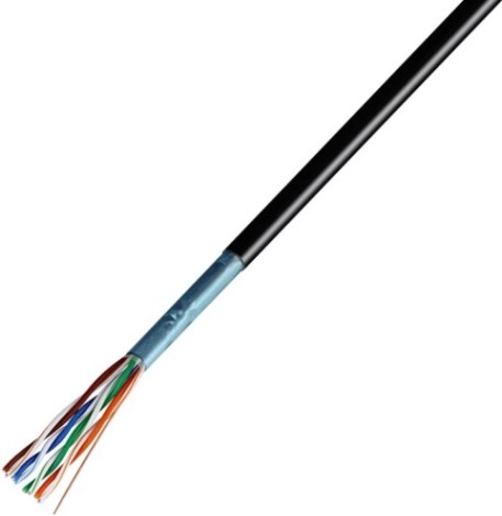 Кабель REXANT F/UTP, CAT 5e, ZH нг(A)-HF, 4PR, 24AWG внешний, черный, 305м [01-0165]