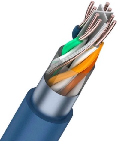 Кабель REXANT F/UTP, CAT 6, PVC 4x2x0,57мм, 23AWG, внутренний, синий [01-0147]