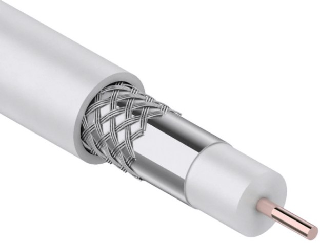 Кабель REXANT RG-6U (75 Oм) CCS/Al/Al (1,02/Al/48х0,12мм) 64% белый, 100м [01-2201]