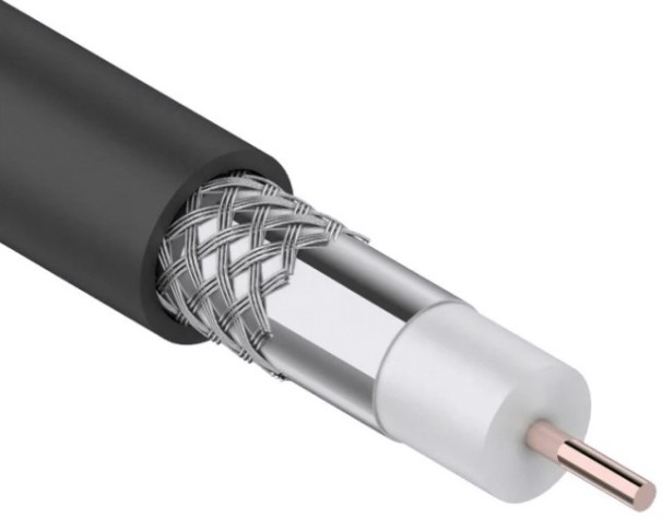 Кабель REXANT RG-6U (75 Oм) CCS/Al/Al (1,02/Al/48х0,12мм) 64% черный, 100м [01-2202]