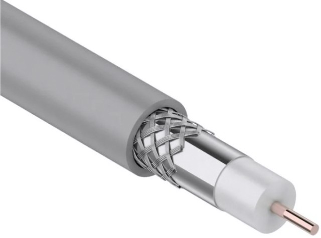 Кабель REXANT RG-8X (50 Oм) CCS/Al/Al (1,80/64х0,12мм) 75% серый, 100м [01-2021]
