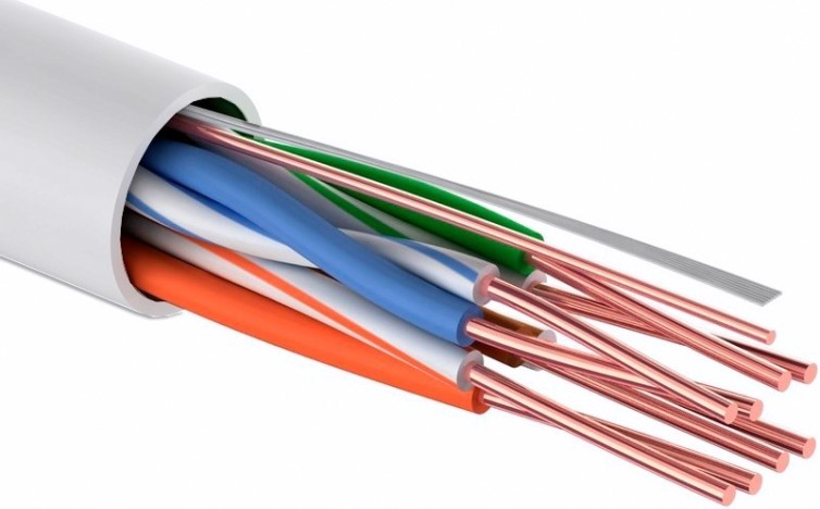 Кабель REXANT U/UTP, CAT 5e, PVC 4x2x0,50 мм, 24AWG внутренний, серый [01-0043]