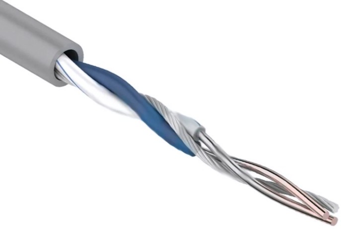 Кабель REXANT U/UTP, CAT 6, PVC 1х2х0,50 мм, 24AWG, внутренний, серый [01-0002]