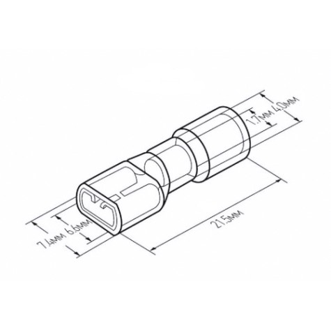 Клемма плоская REXANT 08-0614 (уп 100 шт) изолированная РПи-м-т 1.5-(6.3)/РпИм-т 1,25-7-0,8 [08-0614]