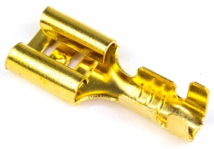 Клемма плоская REXANT 08-0921 (уп 100 шт) гнездо 7.5 мм 1-2.5 мм² (РП-м 2.5-(6.3)) [08-0921]