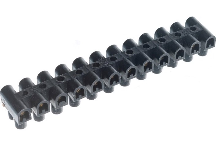 Клеммная колодка REXANT 07-5004-2 (уп. 10 штук) винтовая КВ- 4 (1,5-4 мм²), ток 3A, черная (ЗВИ) [07-5004-2]