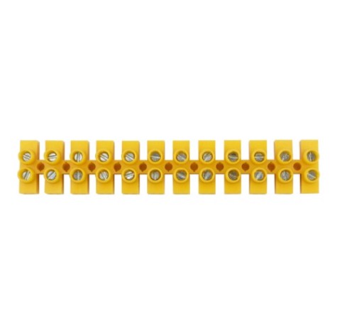 Клеммная колодка REXANT 07-5004-3 (уп. 10 штук) винтовая КВ-4 1,5-4, ток 3А, желтая [07-5004-3]