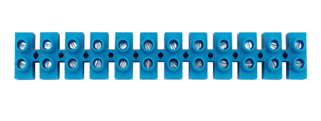 Клеммная колодка REXANT 07-5010-4 винтовая КВ-10 4-10, ток 10А, синяя, 10шт/уп