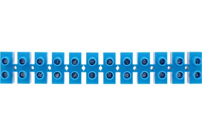 Клеммная колодка REXANT 07-5025-4 винтовая КВ-25 10-25, ток 60А, синяя, 10шт/уп Клеммная колодка REXANT 07-5025-4 винтовая КВ-25 10-25, ток 60А, синяя, 10шт/уп