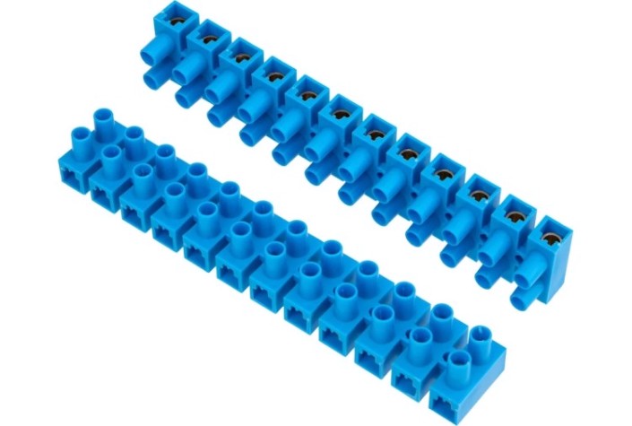 Клеммная колодка REXANT 07-5035-4 винтовая КВ-35 10-35, ток 80А, синяя 10шт/уп