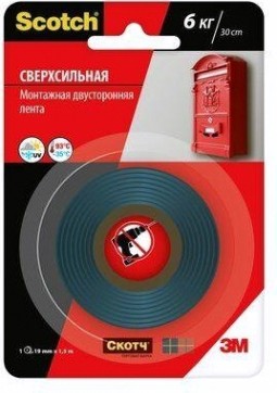 Клейкая монтажная лента 3M Scotch® сверхпрочная, 19 мм х 1,5 м [7100094889]