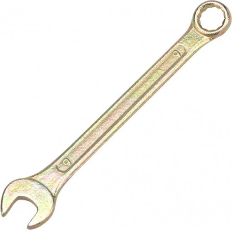 Ключ комбинированный REXANT 12-5804-2 9 мм, желтый цинк
