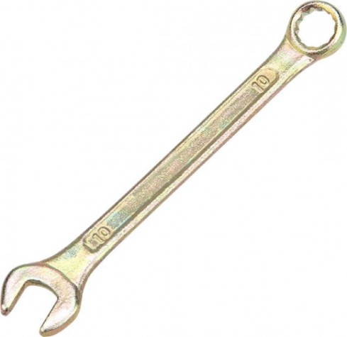 Ключ комбинированный REXANT 12-5805-2 10 мм, желтый цинк