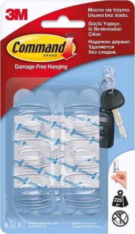 Крючок для ключей 3M Command® (17006CLR) прозрачный 6 шт [7100108709]