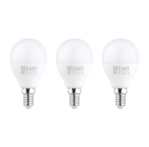 Лампа светодиодная REXANT 604-209-3 Шарик (GL) 11,5Bт E14 1093Лм 6500К 3 шт
