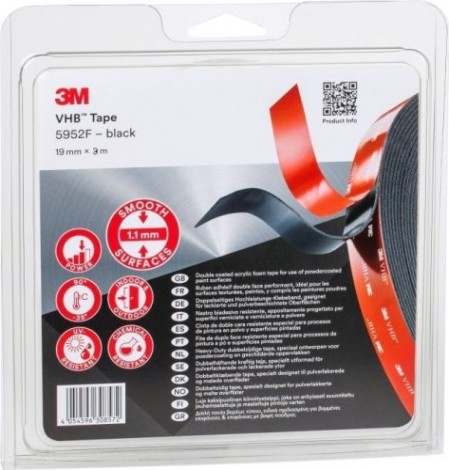Лента монтажная 3M VHB™ 5952F черная, 19 мм х 3 м [7100211813]