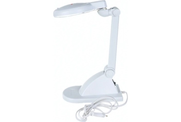 Лупа настольная REXANT 31-0242 3D+12D с подсветкой, ø90мм, белая