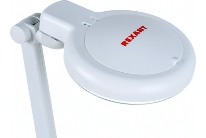 Лупа настольная REXANT 31-0242 3D+12D с подсветкой, ø90мм, белая Лупа настольная REXANT 31-0242 3D+12D с подсветкой, ø90мм, белая