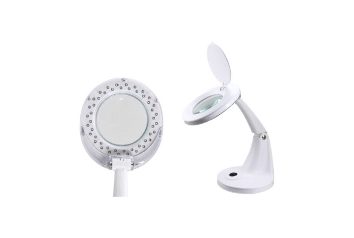 Лупа настольная REXANT 31-0245 3D с подсветкой 30 SMD LED, ø100мм, белая