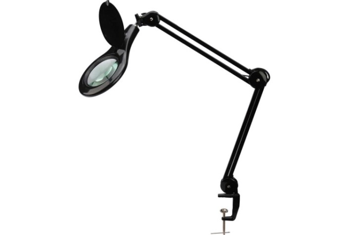 Лупа REXANT 31-0406 на струбцине круглая 5D с подсв. 56SMD LED, ø127мм