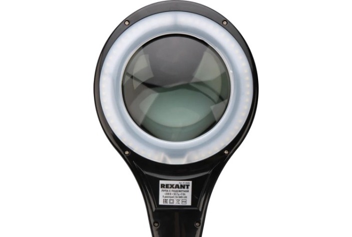 Лупа REXANT 31-0406 на струбцине круглая 5D с подсв. 56SMD LED, ø127мм Лупа REXANT 31-0406 на струбцине круглая 5D с подсв. 56SMD LED, ø127мм