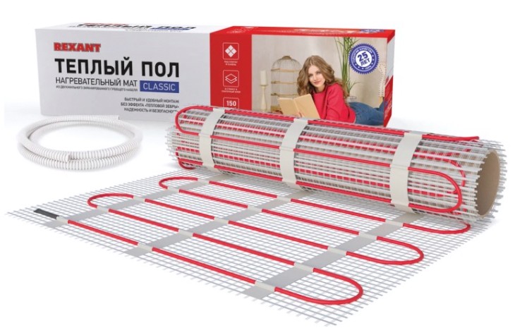 Мат нагревательный REXANT 51-0527-2 Classic RNX-15,0-2250, двухжильный с экраном