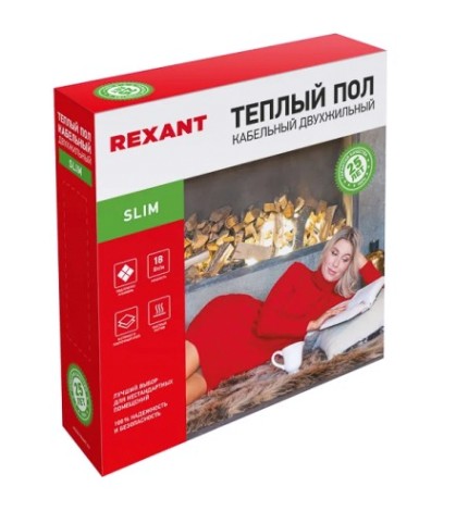 Нагревательный кабель REXANT Slim RNB -21-370 тонкий кабель под плитку, двухжильный, 21м [51-0502-3]