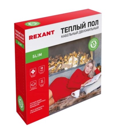 Нагревательный кабель REXANT Slim RNB -39-700 тонкий кабель под плитку, двухжильный, 39м [51-0504-3]