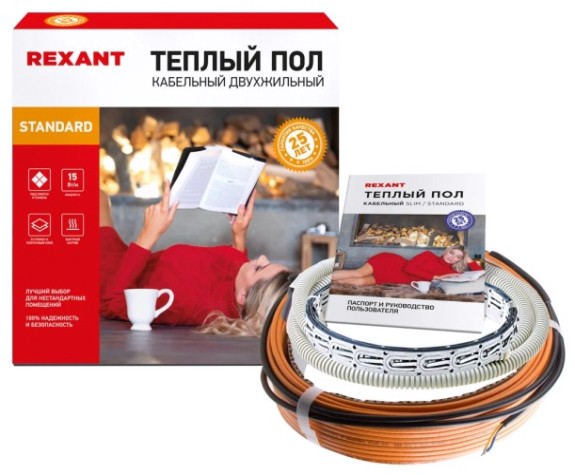 Нагревательный кабель REXANT Standard RND -120-1800 (в стяжку) двухжильный [51-0520-3]