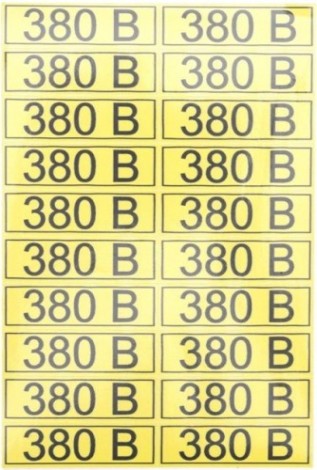 Наклейка REXANT 56-0008-1 (уп 100 шт) «380 В» 15х50 мм [56-0008-1]