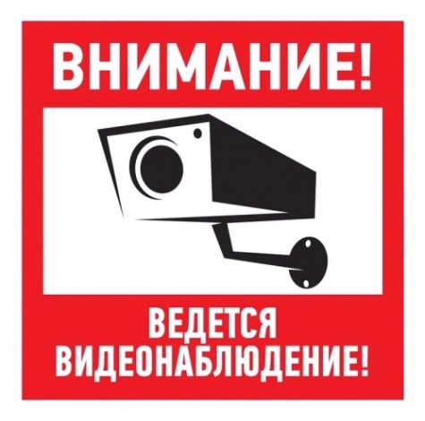 Наклейка REXANT 56-0024 (уп. 5 штук) "Внимание, ведется видеонаблюдение" 200х200 мм [56-0024]