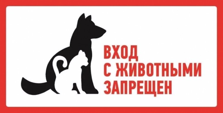 Наклейка REXANT 56-0040 (уп. 5 штук) "С животными вход запрещен" 300*150мм [56-0040]